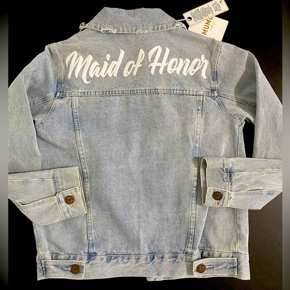 New Show Me Your MuMu Dover Jean Jacket Wedding Maid of Honor Boho Western - Picture 7 of 11